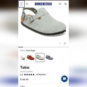 Birkenstock Tokio Suede Clog in Sage Green 38